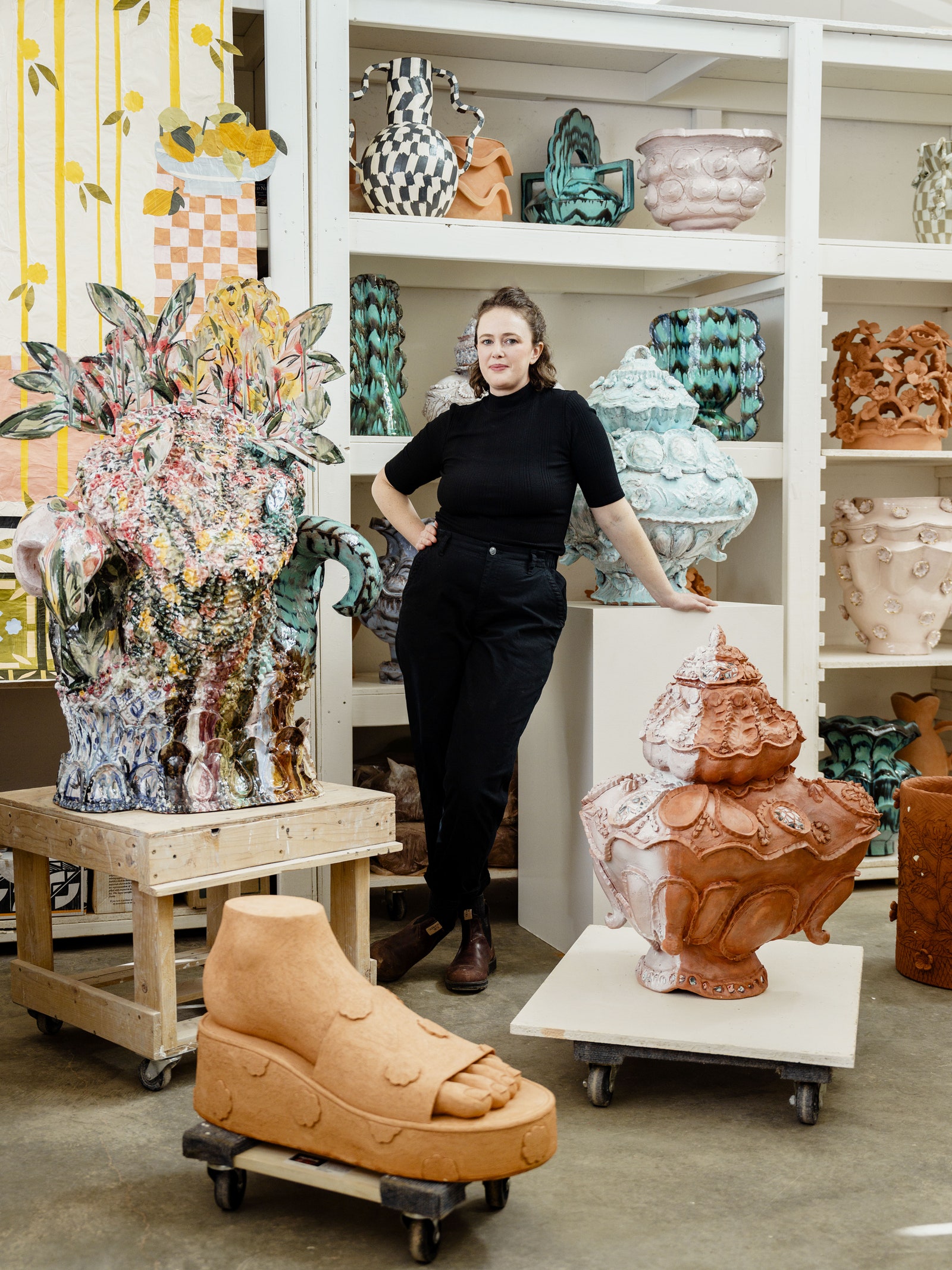 Maura Wright at her studio at the Archie Bray Foundation in Helena Montana.