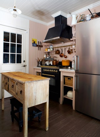 To achieve the effortlessness of a French country kitchen replace traditional cabinetry with furniture à la Instagrammer...