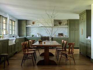 When curating an eatin French country kitchen source a trestle table to serve as the central gathering spot. This type...