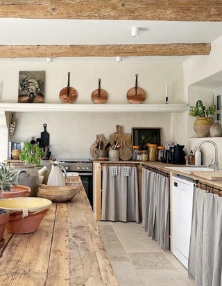 For an authentic French country feel weathered stone floors are the way to go. Charlotte Reiss of home goods brand Vivi...