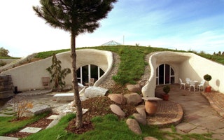 organic home in a hill